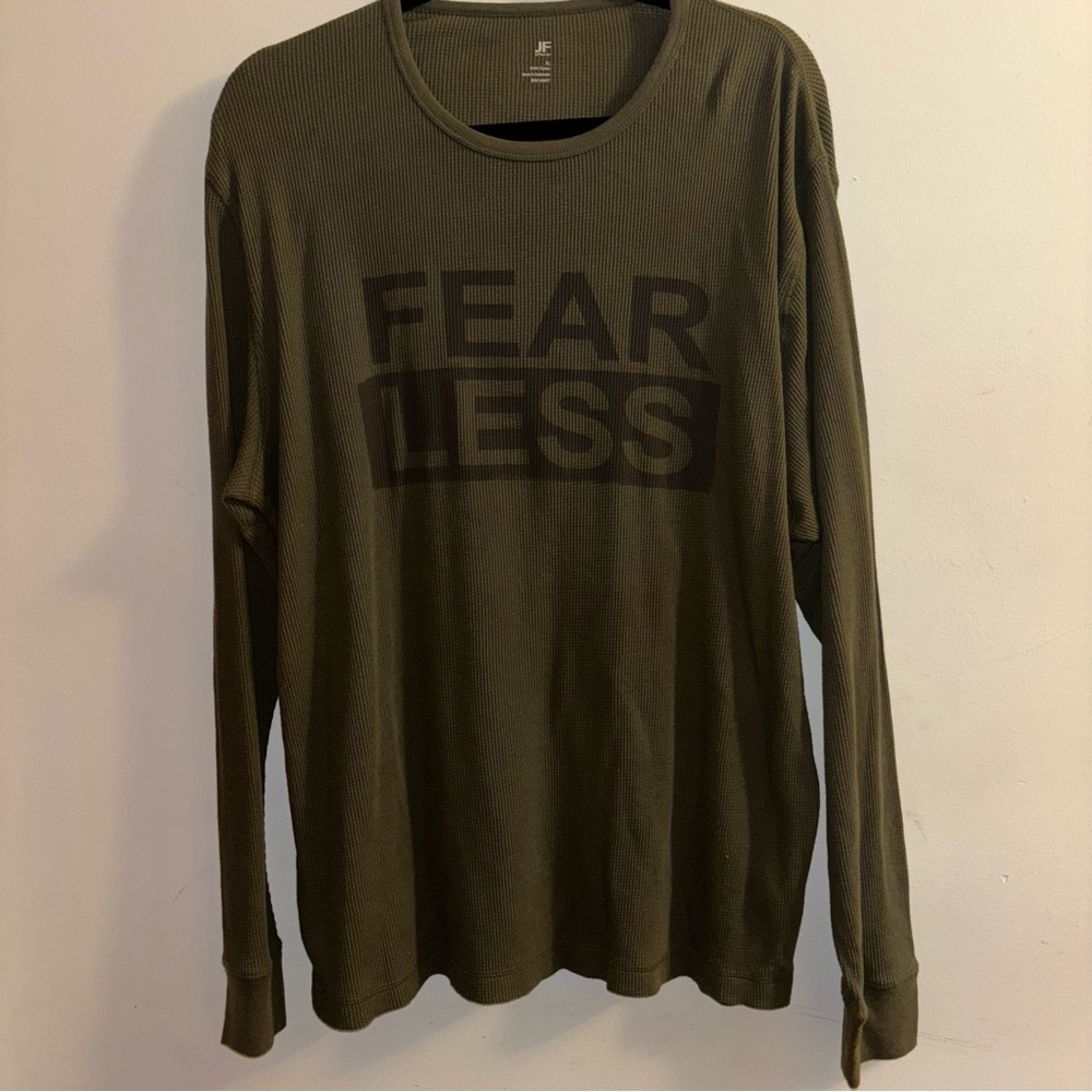 JF J.Ferrar Olive Ribbed Cotton Shirt Size XL